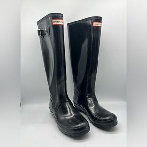 HUNTER Tall Original Rain Waterproof Boots Gloss Black